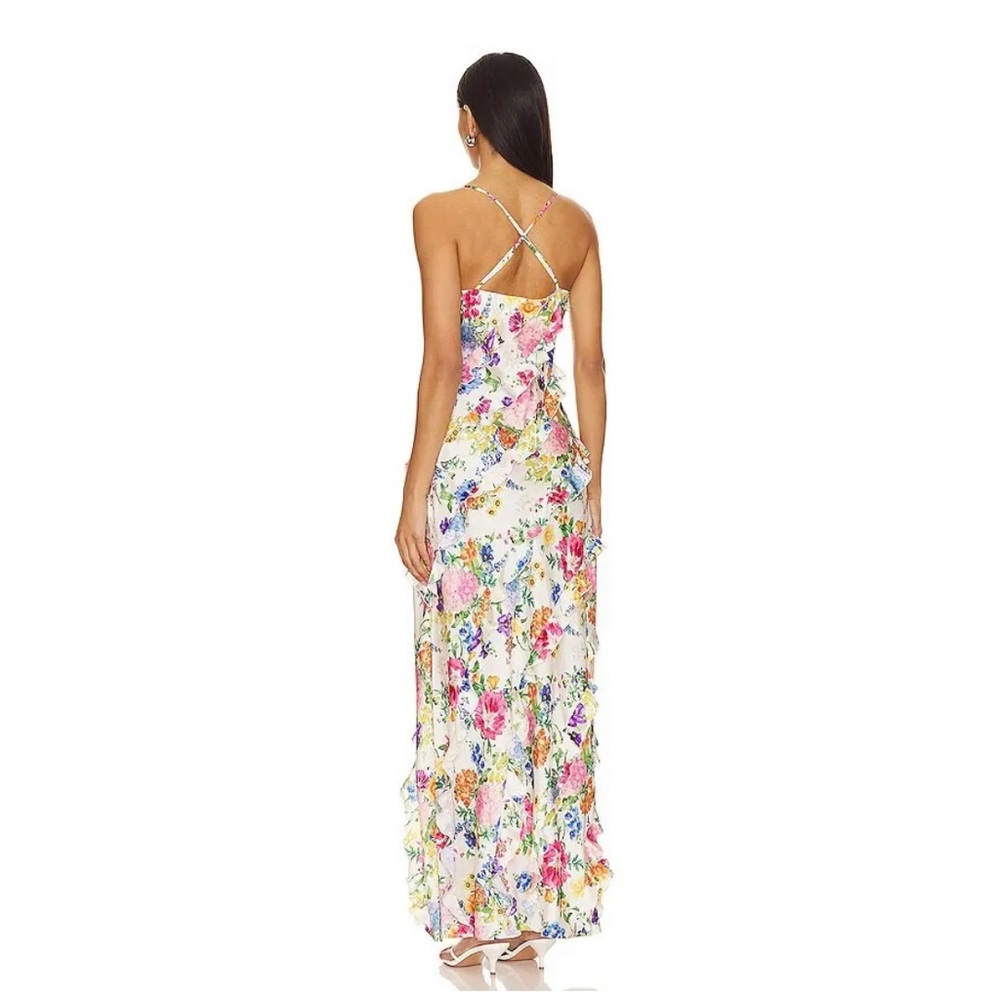 NWOT Show Me Your Mumu Romance Ruffle Dress Iv Botanical Floral M ! - Picture 3 of 7